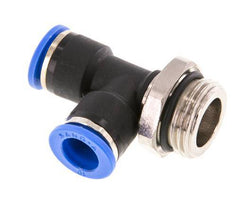 10mm x G1/2'' rechtwinkliges T-Stück Steckverschraubung mit Außengewinde Messing/PA 66 NBR drehbar