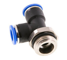 10mm x G1/2'' rechtwinkliges T-Stück Steckverschraubung mit Außengewinde Messing/PA 66 NBR drehbar