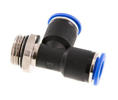 12mm x G1/2'' rechtwinkliges T-Stück Steckverschraubung mit Außengewinde Messing/PA 66 NBR drehbar