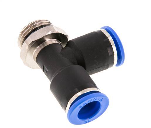 12mm x G1/2'' rechtwinkliges T-Stück Steckverschraubung mit Außengewinde Messing/PA 66 NBR drehbar