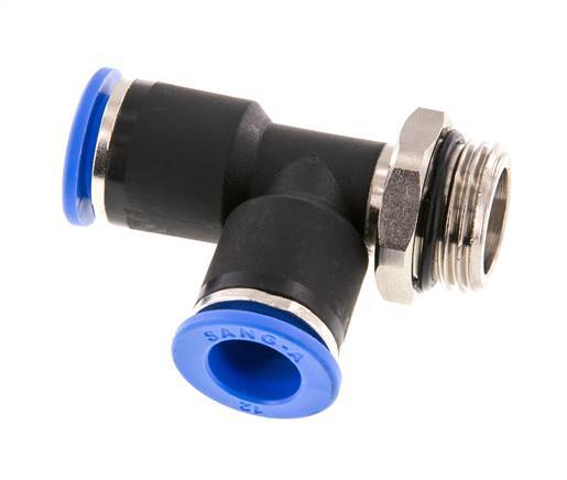 12mm x G1/2'' rechtwinkliges T-Stück Steckverschraubung mit Außengewinde Messing/PA 66 NBR drehbar