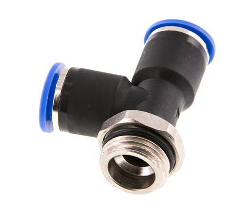 12mm x G1/2'' rechtwinkliges T-Stück Steckverschraubung mit Außengewinde Messing/PA 66 NBR drehbar