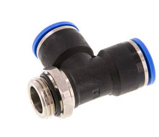 14mm x G1/2'' rechtwinkliges T-Stück Steckverschraubung mit Außengewinde Messing/PA 66 NBR drehbar