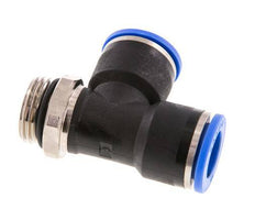 14mm x G1/2'' rechtwinkliges T-Stück Steckverschraubung mit Außengewinde Messing/PA 66 NBR drehbar