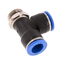 14mm x G1/2'' rechtwinkliges T-Stück Steckverschraubung mit Außengewinde Messing/PA 66 NBR drehbar