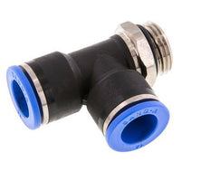 14mm x G1/2'' rechtwinkliges T-Stück Steckverschraubung mit Außengewinde Messing/PA 66 NBR drehbar