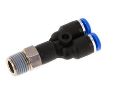 4mm x R1/8'' Y-Steckverschraubung mit Außengewinde Messing/PA 66 NBR drehbar [2 Stück]