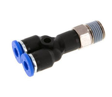 4mm x R1/8'' Y-Steckverschraubung mit Außengewinde Messing/PA 66 NBR drehbar [2 Stück]