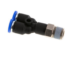4mm x R1/8'' Y-Steckverschraubung mit Außengewinde Messing/PA 66 NBR drehbar [2 Stück]