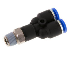 6mm x R1/8'' Y-Steckverschraubung mit Außengewinde Messing/PA 66 NBR drehbar [2 Stück]