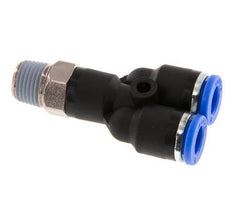 6mm x R1/8'' Y-Steckverschraubung mit Außengewinde Messing/PA 66 NBR drehbar [2 Stück]