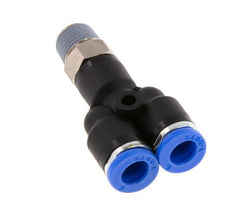6mm x R1/8'' Y-Steckverschraubung mit Außengewinde Messing/PA 66 NBR drehbar [2 Stück]
