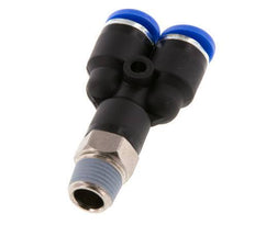 6mm x R1/8'' Y-Steckverschraubung mit Außengewinde Messing/PA 66 NBR drehbar [2 Stück]