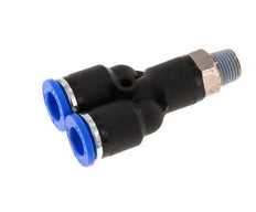 8mm x R1/8'' Y-Steckverschraubung mit Außengewinde Messing/PA 66 NBR drehbar [2 Stück]