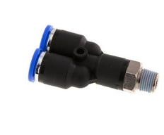 8mm x R1/8'' Y-Steckverschraubung mit Außengewinde Messing/PA 66 NBR drehbar [2 Stück]