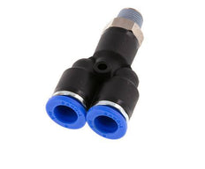 8mm x R1/8'' Y-Steckverschraubung mit Außengewinde Messing/PA 66 NBR drehbar [2 Stück]