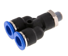 10mm x R1/8'' Y Push-in Fitting with Male Threads Brass/PA 66 NBR Rotatable