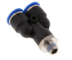 10mm x R1/8'' Y Push-in Fitting with Male Threads Brass/PA 66 NBR Rotatable