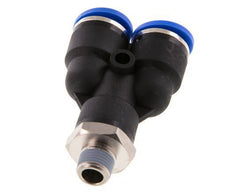 10mm x R1/8'' Y Push-in Fitting with Male Threads Brass/PA 66 NBR Rotatable