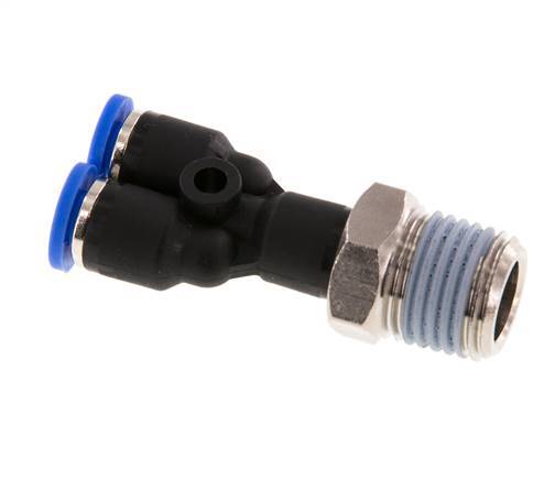 4mm x R1/4'' Y-Steckverschraubung mit Außengewinde Messing/PA 66 NBR drehbar [2 Stück]