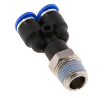 6mm x R1/4'' Y-Steckverschraubung mit Außengewinde Messing/PA 66 NBR drehbar [2 Stück]