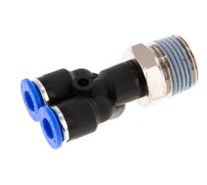 6mm x R3/8'' Y-Steckverschraubung mit Außengewinde Messing/PA 66 NBR drehbar [2 Stück]