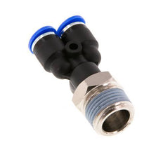 6mm x R3/8'' Y-Steckverschraubung mit Außengewinde Messing/PA 66 NBR drehbar [2 Stück]