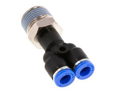 6mm x R3/8'' Y-Steckverschraubung mit Außengewinde Messing/PA 66 NBR drehbar [2 Stück]