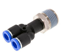 8mm x R1/2'' Y Push-in Fitting with Male Threads Brass/PA 66 NBR Rotatable