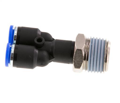 8mm x R1/2'' Y-Steckverschraubung mit Außengewinde Messing/PA 66 NBR drehbar