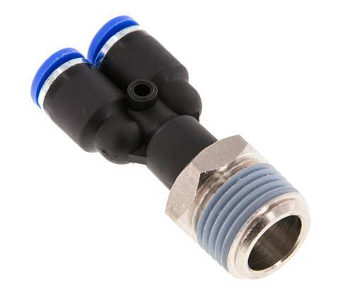 8mm x R1/2'' Y-Steckverschraubung mit Außengewinde Messing/PA 66 NBR drehbar