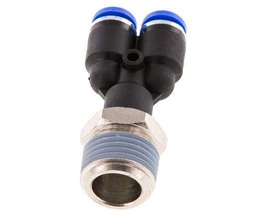 8mm x R1/2'' Y-Steckverschraubung mit Außengewinde Messing/PA 66 NBR drehbar