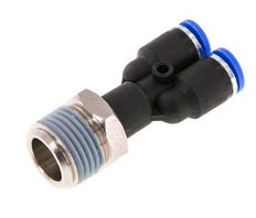 8mm x R1/2'' Y-Steckverschraubung mit Außengewinde Messing/PA 66 NBR drehbar