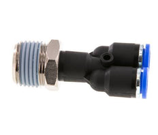 8mm x R1/2'' Y-Steckverschraubung mit Außengewinde Messing/PA 66 NBR drehbar
