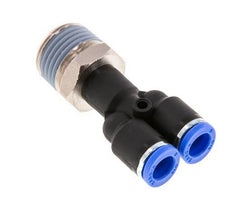 8mm x R1/2'' Y-Steckverschraubung mit Außengewinde Messing/PA 66 NBR drehbar