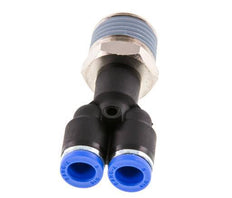 8mm x R1/2'' Y-Steckverschraubung mit Außengewinde Messing/PA 66 NBR drehbar
