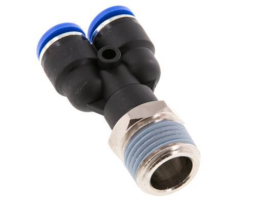 10mm x R1/2'' Y-Steckverschraubung mit Außengewinde Messing/PA 66 NBR drehbar
