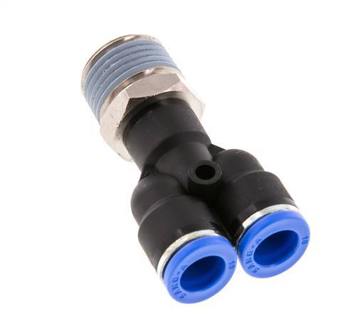 10mm x R1/2'' Y-Steckverschraubung mit Außengewinde Messing/PA 66 NBR drehbar