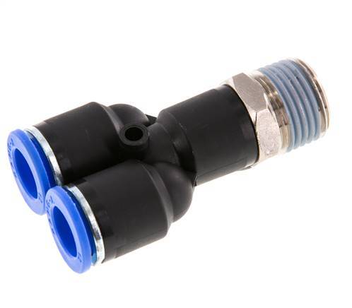 12mm x R1/2'' Y-Steckverschraubung mit Außengewinde Messing/PA 66 NBR drehbar