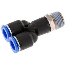 12mm x R1/2'' Y-Steckverschraubung mit Außengewinde Messing/PA 66 NBR drehbar