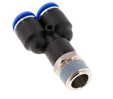 12mm x R1/2'' Y-Steckverschraubung mit Außengewinde Messing/PA 66 NBR drehbar