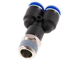 12mm x R1/2'' Y-Steckverschraubung mit Außengewinde Messing/PA 66 NBR drehbar