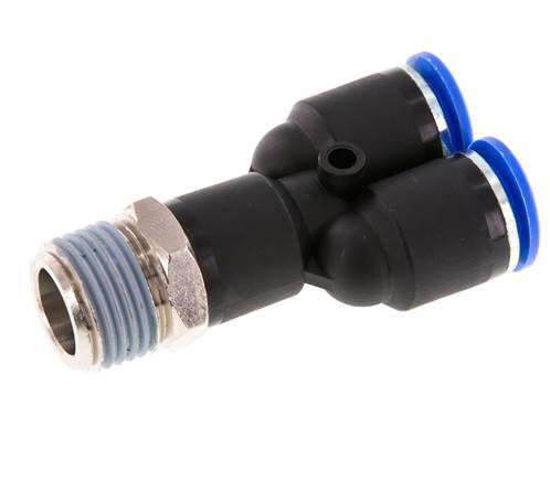 12mm x R1/2'' Y-Steckverschraubung mit Außengewinde Messing/PA 66 NBR drehbar
