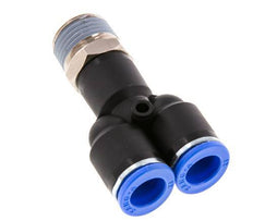 12mm x R1/2'' Y-Steckverschraubung mit Außengewinde Messing/PA 66 NBR drehbar