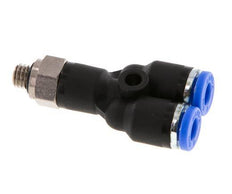 4mm x M 5 Y Push-in Fitting with Male Threads Brass/PA 66 NBR Rotatable [2 Pieces]