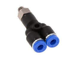 4mm x M 5 Y-Steckverschraubung mit Außengewinde Messing/PA 66 NBR drehbar [2 Stück]