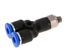 4mm x M 5 Y Push-in Fitting with Male Threads Brass/PA 66 NBR Rotatable [2 Pieces]