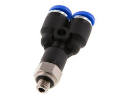 4mm x M 5 Y-Steckverschraubung mit Außengewinde Messing/PA 66 NBR drehbar [2 Stück]