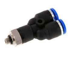 6mm x M 5 Y-Steckverschraubung mit Außengewinde Messing/PA 66 NBR drehbar [2 Stück]
