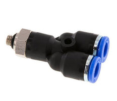 6mm x M 5 Y-Steckverschraubung mit Außengewinde Messing/PA 66 NBR drehbar [2 Stück]